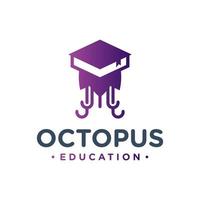 Buch- und Oktopus-Logo vektor