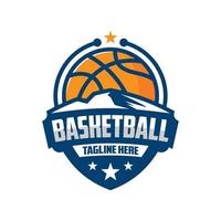 Basketball-Emblem-Logo-Design-Vorlage vektor