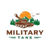 militär tank logotyp design vektor