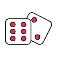 casino tärningar spel isolerad ikon vektor