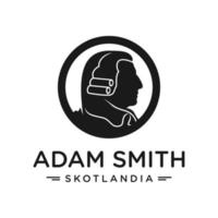 adam smith head logotyp vektor