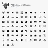 73 Geschäft und Finanzen Pixel-Perfect-Icons. vektor