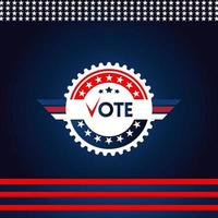 Wahltag-Abstimmungsbanner-Design mit Siegelstil-01 vektor