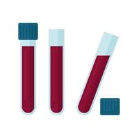 donera blod. ta testet för hiv och aids. vektor illustration av tre provrör med blod på en vit bakgrund. ta ett coronatest. laboratorieblodprov