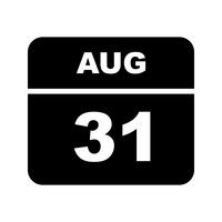 31. August Datum für einen Tageskalender vektor
