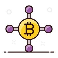Bitcoin-Netzwerk in digitaler Währung vektor