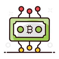 bitcoin sedel med nätverk vektor