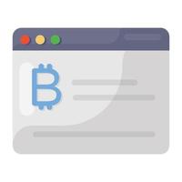 Bitcoin-Website im bearbeitbaren flachen Stil vektor