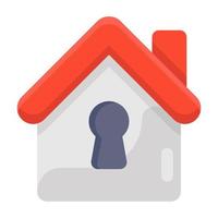 Home Lock-Symbol im bearbeitbaren Stil Home Protection vektor