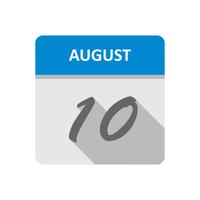 10 augusti 10 dag på en enkel dagskalender vektor