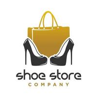 Shop für Schuhe und Damenhandtaschen mit Logo-Design vektor