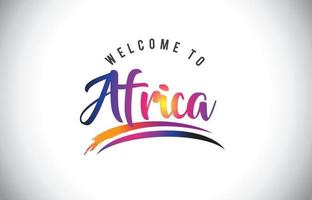 afrika välkommen att meddelande i lila levande moderna färger. vektor