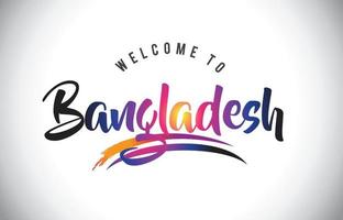 bangladesh välkommen till budskap i lila levande moderna färger. vektor