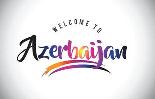azerbajdzjan välkommen till budskap i lila levande moderna färger. vektor
