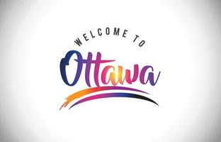 ottawa Willkommen bei einer Nachricht in lila leuchtenden modernen Farben. vektor