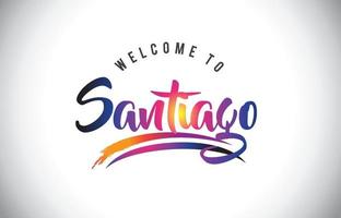 santiago välkommen att meddelande i lila levande moderna färger. vektor