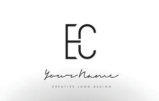 ec bokstäver logotyp design slim. kreativa enkla svarta bokstavskoncept. vektor
