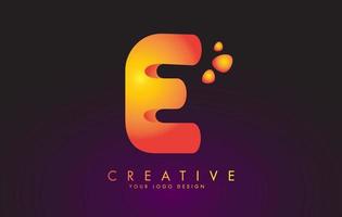 E-Brief-Logo-Design-Vorlage mit orangefarbenen Farben und Punkten. vektor