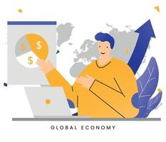 vektor illustration finans och ekonomi globalt koncept