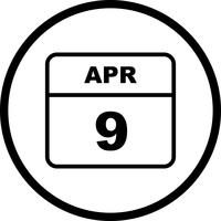 9. April Datum an einem Tagkalender vektor