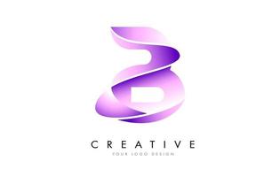 Buchstabe b Logo-Design mit seidiger Textur und fließendem Look. vektor