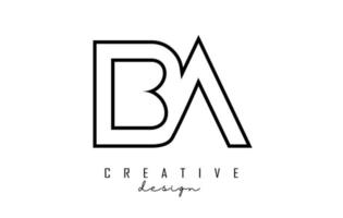 Umreißen Sie das Logo von Ba Letters mit minimalistischem Design. geometrisches Buchstabenlogo. vektor
