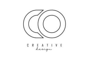 Umriss-Co-Buchstaben-Logo mit minimalistischem Design. geometrisches Buchstabenlogo. vektor