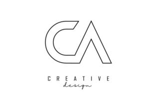 Umriss Ca Letters Logo mit minimalistischem Design. geometrisches Buchstabenlogo. vektor