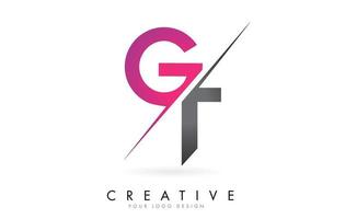 gt gt brief logo mit farbblockdesign und kreativem schnitt. vektor