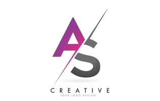 als Letter-Logo mit Colorblock-Design und kreativem Schnitt. vektor