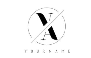 va-Buchstaben-Logo mit geschnittenem und gekreuztem Design vektor