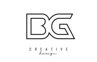 outline bg letters logotyp med en minimalistisk design. geometrisk bokstavslogotyp. vektor