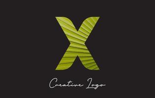 x-Brief-Logo mit Palmenblatt-Musterdesign. vektor