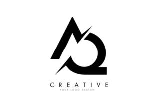 aq aq letter logo design mit kreativem Schnitt. vektor