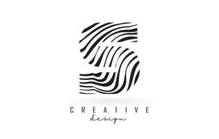 Schwarz-Weiß-Zebra-Logo-Design. vektor