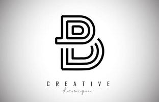 b Buchstabe Logo Monogramm Vektordesign. kreatives b-buchstabe-symbol mit schwarzen linien vektor