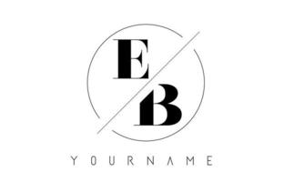 eb-Brief-Logo mit geschnittenem und gekreuztem Design vektor