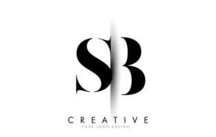 sb sb brieflogo mit kreativem schattenschnittdesign. vektor