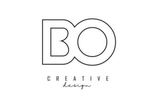 outline bo letters logotyp med en minimalistisk design. geometrisk bokstavslogotyp. vektor