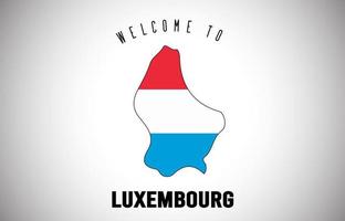 luxemburg willkommen bei text und landesflagge im vektordesign der ländergrenze. vektor