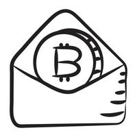 Dezentrales digitales Währungs-Doodle-Design des Bitcoin-Symbols vektor