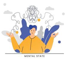 Vektor-Illustration geistiges Gehirn Mindset Gesundheit Szene Konzept vektor