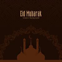 Abstrakt Eid Mubarak islamisk hälsning bakgrund vektor