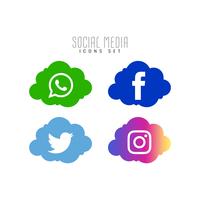 Moderna sociala medier ikoner uppsättning vektor