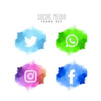Abstrakt sociala medier eleganta ikoner uppsättning vektor
