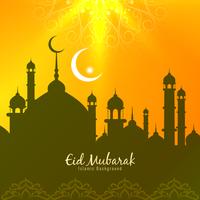 Abstrakt Eid Mubarak stilfull hälsning bakgrund vektor