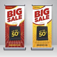 stor rea promotion rollup eller x banner designmall vektor