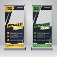 fitness, gym roll up banner designmall vektor