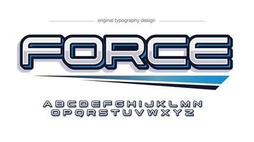 Chrom 3d blau Sport Gaming Typografie vektor