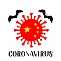 coronavirus vektorillustration med fladdermöss. kinesisk patogen respiratorisk wuhan corona virus 2019-ncov typografiaffisch. lätt att redigera mall för banner, flyer, broschyr, häfte, etc. vektor